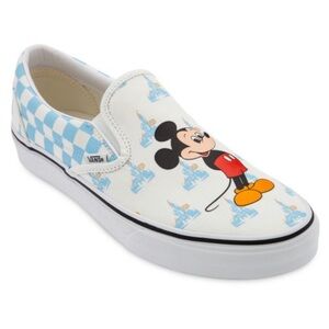 Vans White and Blue Mickey Mouse Sneakers